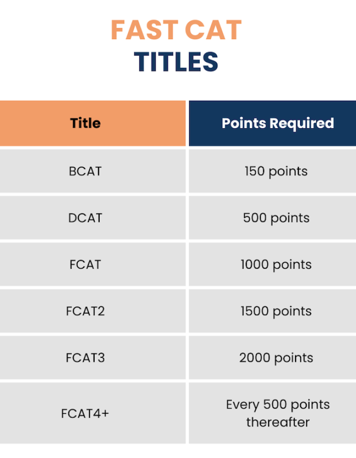 fast cat points calculator